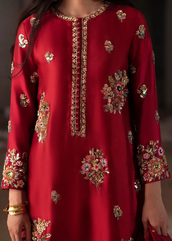 Souchaj Raw Silk Hand Embellished 3 Piece Dress - J0470