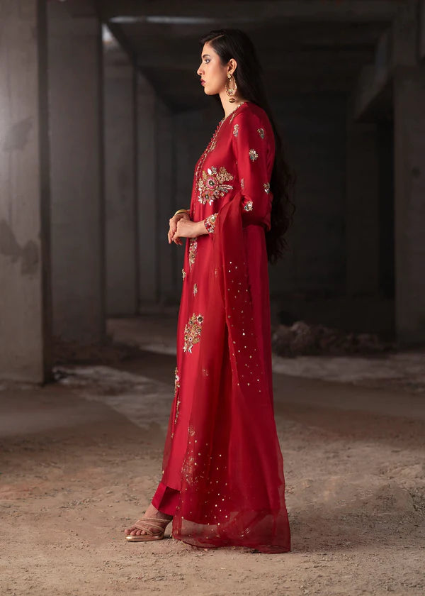 Souchaj Raw Silk Hand Embellished 3 Piece Dress - J0470
