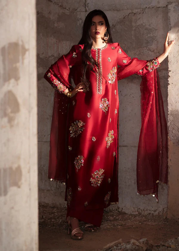 Souchaj Raw Silk Hand Embellished 3 Piece Dress - J0470